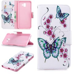 Чохол-книжка Deexe Color Wallet для Samsung Galaxy J6+ (J610), Butterfly and Flower