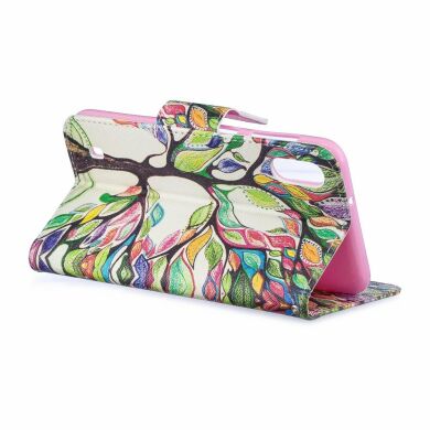 Чехол-книжка Deexe Color Wallet для Samsung Galaxy M10 (M105) - Colorized Tree