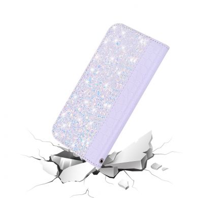 Чехол-книжка Deexe Glittery Crocodile для Samsung Galaxy J4+ (J415) - Light Purple