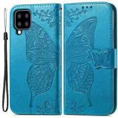 Чехол UniCase Butterfly Pattern для Samsung Galaxy A22 (A225) / M22 (M225) - Blue