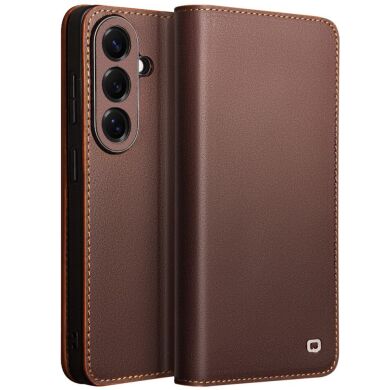 Шкіряний чохол QIALINO Wallet Case для Samsung Galaxy S26 - Brown