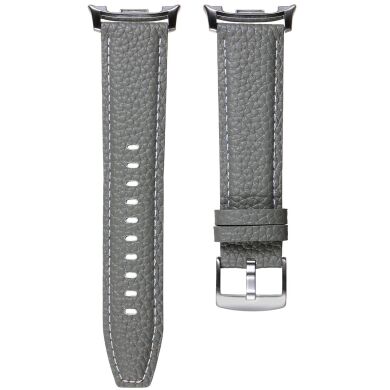 Кожаный ремешок Deexe Classic для Samsung Galaxy Watch 8 (40/44mm) / 8 Classic - Grey