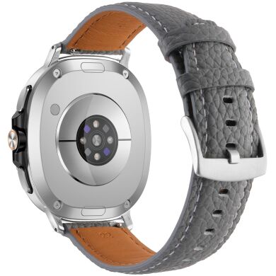 Кожаный ремешок Deexe Classic для Samsung Galaxy Watch 8 (40/44mm) / 8 Classic - Grey