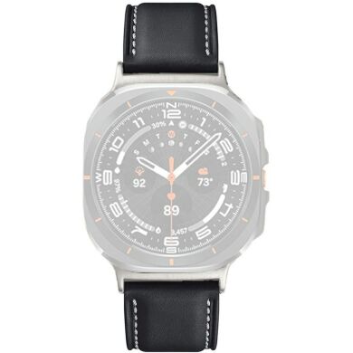 Шкіряний ремінець Deexe Genuine Leather для Samsung Galaxy Watch Ultra (47mm) / Ultra (2025) - Black
