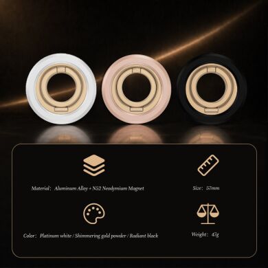 Магнитное кольцо-держатель LEREACH Triple Ring - Black / Gold
