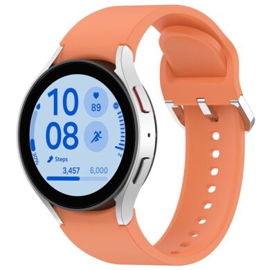 Ремешок Deexe Silicone Band для Samsung Galaxy Watch 4 / 4 Classic / 5 / 5 Pro / 6 / 6 Classic / 7 / FE - Orange