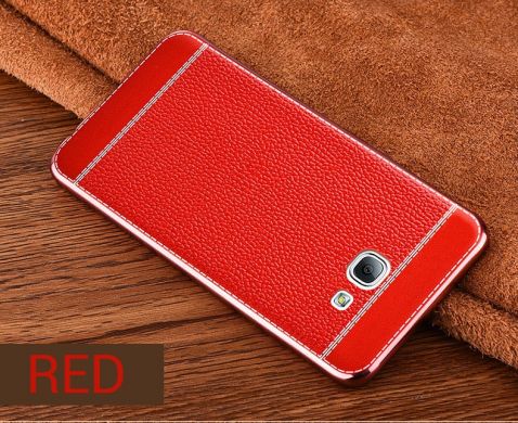 Силиконовый чехол Deexe Leather Skin для Samsung Galaxy A7 2017 (A720) - Red