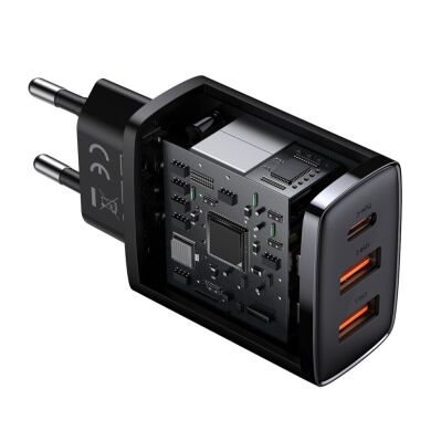 Мережевий зарядний пристрій Baseus Compact Quick Charger 2USB + Type-C (30W) CCXJ-E01 - Black