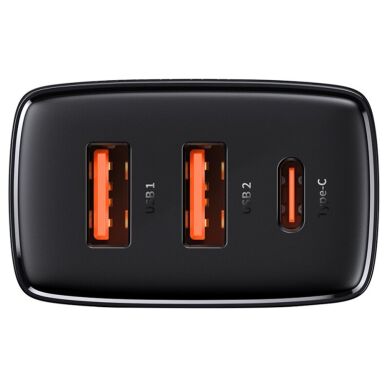 Сетевое зарядное устройство Baseus Compact Quick Charger 2USB + Type-C (30W) CCXJ-E01 - Black