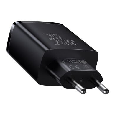 Мережевий зарядний пристрій Baseus Compact Quick Charger 2USB + Type-C (30W) CCXJ-E01 - Black