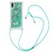 Силиконовая накладка Deexe Liquid Glitter with Strap для Samsung Galaxy A02 (A022) - Green Hearts. Фото 3 из 6