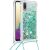 Силіконова накладка Deexe Liquid Glitter with Strap для Samsung Galaxy A02 (A022) - Green Hearts
