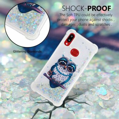 Силиконовая (TPU) накладка Deexe Fashion Glitter для Samsung Galaxy A10s (A107) - Owl