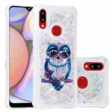 Силиконовая (TPU) накладка Deexe Fashion Glitter для Samsung Galaxy A10s (A107) - Owl