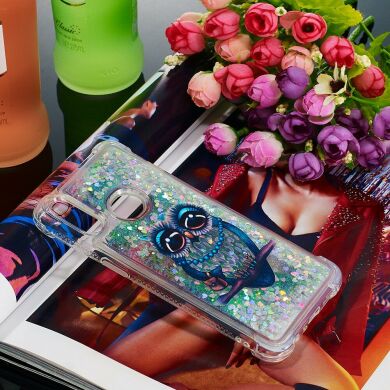 Силиконовая (TPU) накладка Deexe Fashion Glitter для Samsung Galaxy A10s (A107) - Owl