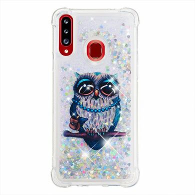 Силіконовий (TPU) чохол Deexe Fashion Glitter для Samsung Galaxy A20s (A207) - Owl