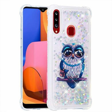 Силіконовий (TPU) чохол Deexe Fashion Glitter для Samsung Galaxy A20s (A207) - Owl