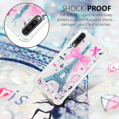 Силиконовый (TPU) чехол Deexe Fashion Glitter для Samsung Galaxy A50 (A505) / A30s (A307) / A50s (A507) - Eiffel Tower with Bowknot