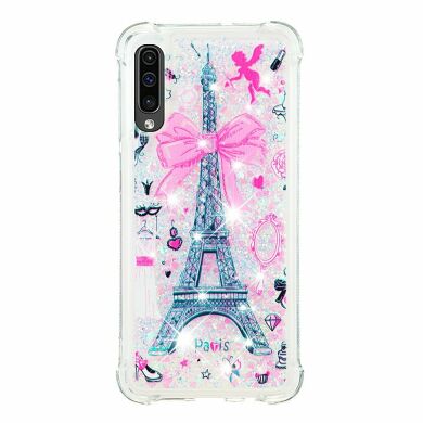 Силиконовый (TPU) чехол Deexe Fashion Glitter для Samsung Galaxy A50 (A505) / A30s (A307) / A50s (A507) - Eiffel Tower with Bowknot