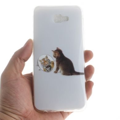 Силиконовый (TPU) чехол Deexe Life Style для Samsung Galaxy J4+ (J415) - Cat and Mirror