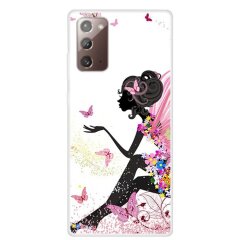 Силіконовий (TPU) чохол Deexe Life Style для Samsung Galaxy Note 20 (N980) - Girl and Butterfly