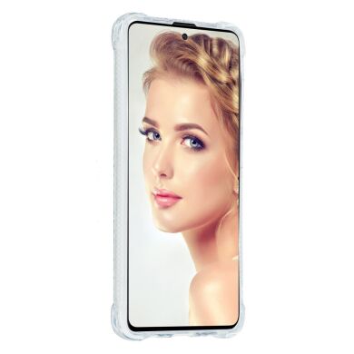 Силиконовый (TPU) чехол Deexe Liquid Glitter для Samsung Galaxy A51 (А515) - Light Green