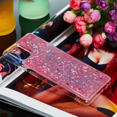 Силіконовий (TPU) чохол Deexe Liquid Glitter для Samsung Galaxy Note 10 Lite (N770) - Pink