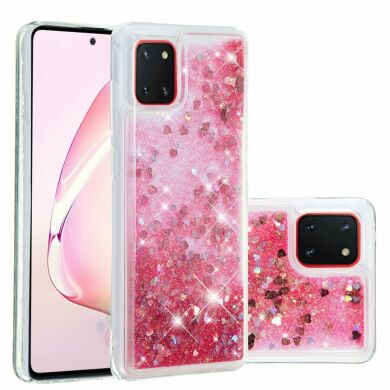 Силиконовый (TPU) чехол Deexe Liquid Glitter для Samsung Galaxy Note 10 Lite (N770) - Pink