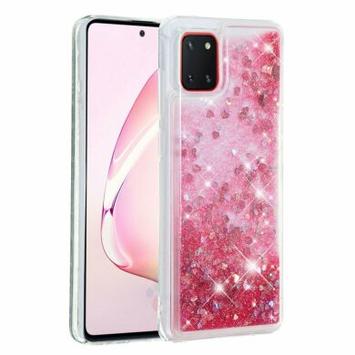 Силіконовий (TPU) чохол Deexe Liquid Glitter для Samsung Galaxy Note 10 Lite (N770) - Pink