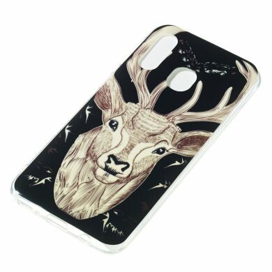 Силіконовий (TPU) чохол Deexe LumiCase для Samsung Galaxy A40 (А405) - Elk Pattern