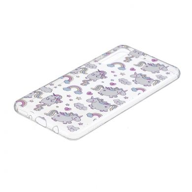 Силиконовый (TPU) чехол Deexe Pretty Glossy для Samsung Galaxy A7 2018 (A750) - Lovely Unicorns