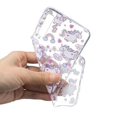 Силиконовый (TPU) чехол Deexe Pretty Glossy для Samsung Galaxy A7 2018 (A750) - Lovely Unicorns