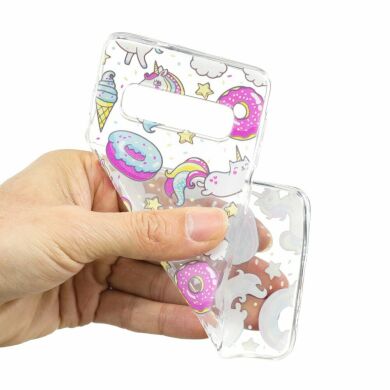 Силіконовий (TPU) чохол Deexe Pretty Glossy для Samsung Galaxy S10 (G973), Doughnut and Unicorn