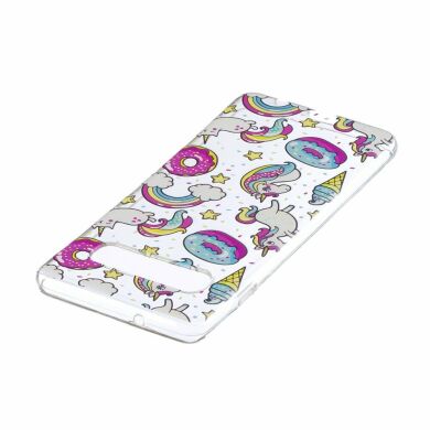 Силіконовий (TPU) чохол Deexe Pretty Glossy для Samsung Galaxy S10 (G973), Doughnut and Unicorn