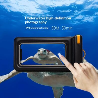 Влагозащитный чехол Deexe Aqua Shield для смартфонов диагональю до 7.5 дюймов - Black
