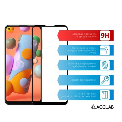 Захисне скло ACCLAB Full Glue для Samsung Galaxy A11 (A115) / Galaxy M11 (M115) - Black