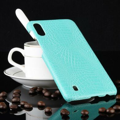 Защитный чехол Deexe Croco Style для Samsung Galaxy M10 (M105) - Cyan