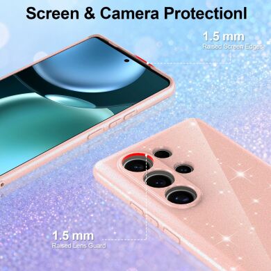 Защитный чехол Deexe Glitter Case with MagSafe для Samsung Galaxy S25 Ultra (S938) - Black