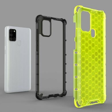 Защитный чехол Deexe Honeycomb Series для Samsung Galaxy A21s (A217) - Green