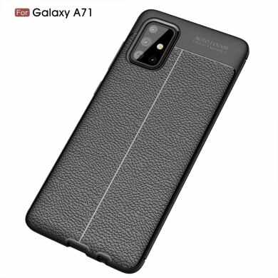 Захисний чохол Deexe Leather Cover для Samsung Galaxy A71 - Black