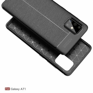 Защитный чехол Deexe Leather Cover для Samsung Galaxy A71 - Black