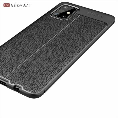 Защитный чехол Deexe Leather Cover для Samsung Galaxy A71 - Black