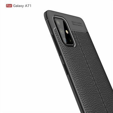 Захисний чохол Deexe Leather Cover для Samsung Galaxy A71 - Black
