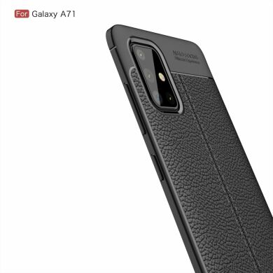 Защитный чехол Deexe Leather Cover для Samsung Galaxy A71 - Black