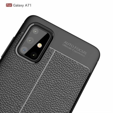 Защитный чехол Deexe Leather Cover для Samsung Galaxy A71 - Black