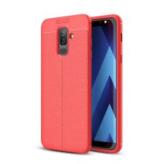 Захисний чохол Deexe Leather Cover для Samsung Galaxy J8 2018 (J810) - Red