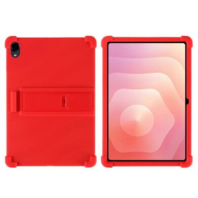 Защитный чехол Deexe Silicone Kickstand для Samsung Galaxy Tab S12 Plus - Red