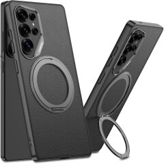 Защитный чехол GKK Leather MagSafe для Samsung Galaxy S26 Ultra (S948) - Black