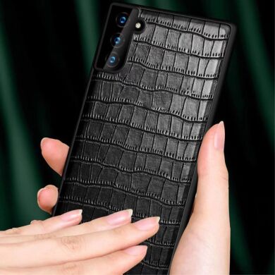 Защитный чехол SULADA Crocodile Style для Samsung Galaxy S22 Plus - Coffee