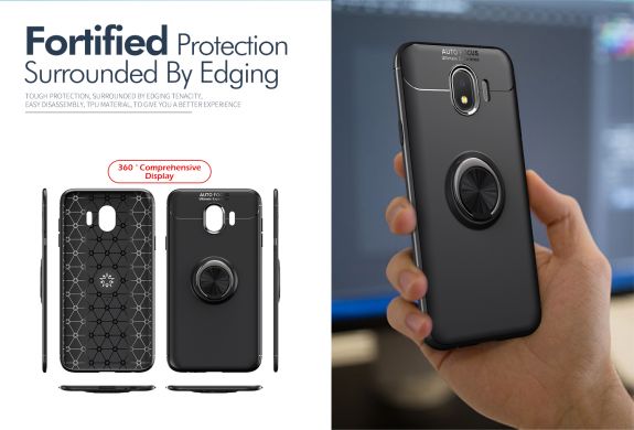 Защитный чехол UniCase Magnetic Ring для Samsung Galaxy J4 2018 (J400) - Black / Red